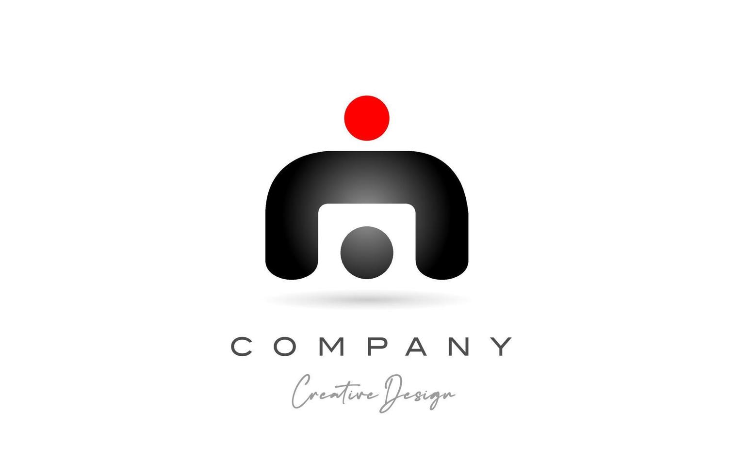 rood zwart punt m alfabet brief logo icoon ontwerp met verloop. creatief sjabloon voor bedrijf en bedrijf vector