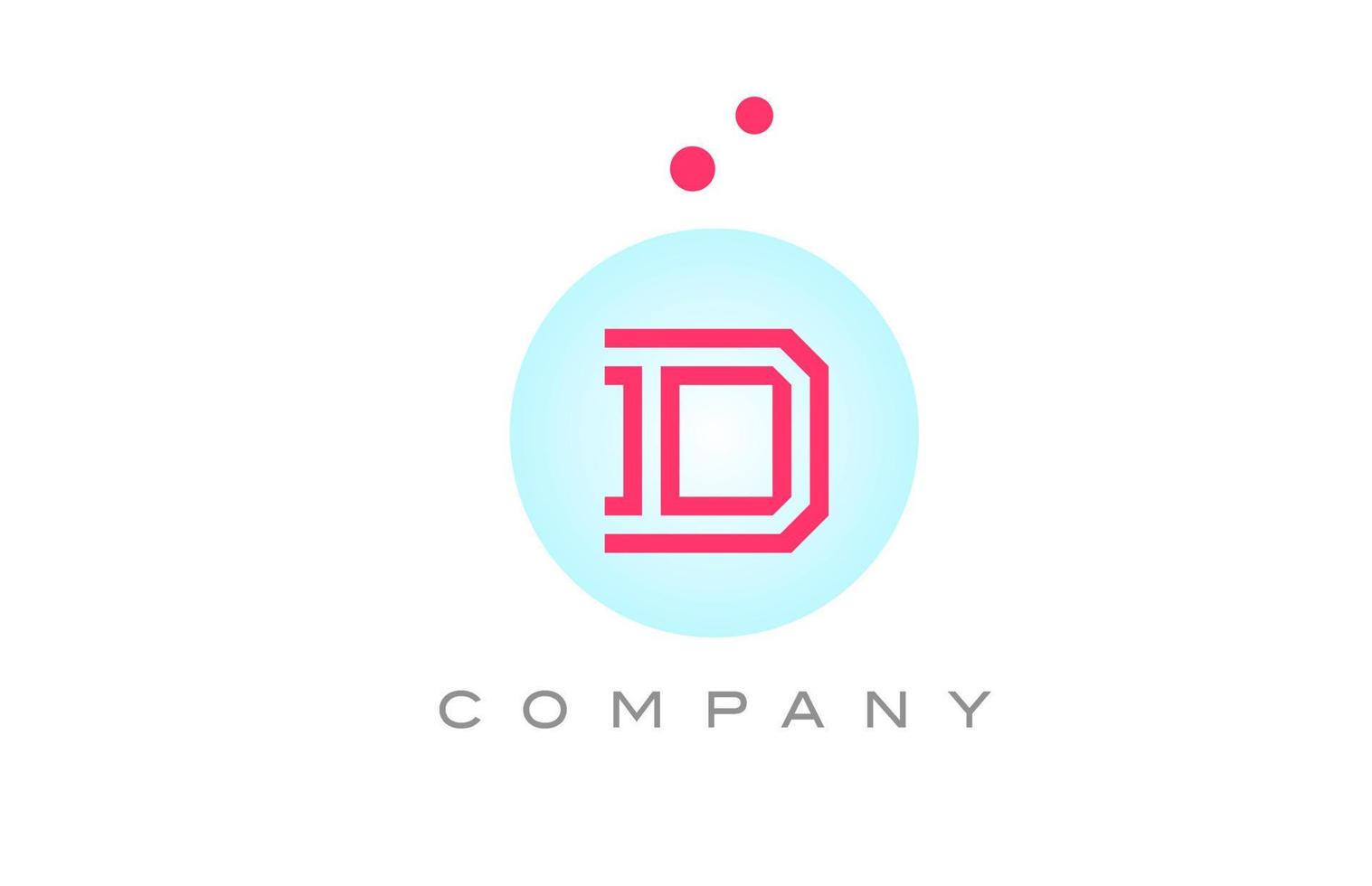 blauw roze d alfabet brief logo icoon ontwerp met stippen. creatief sjabloon voor bedrijf en bedrijf vector