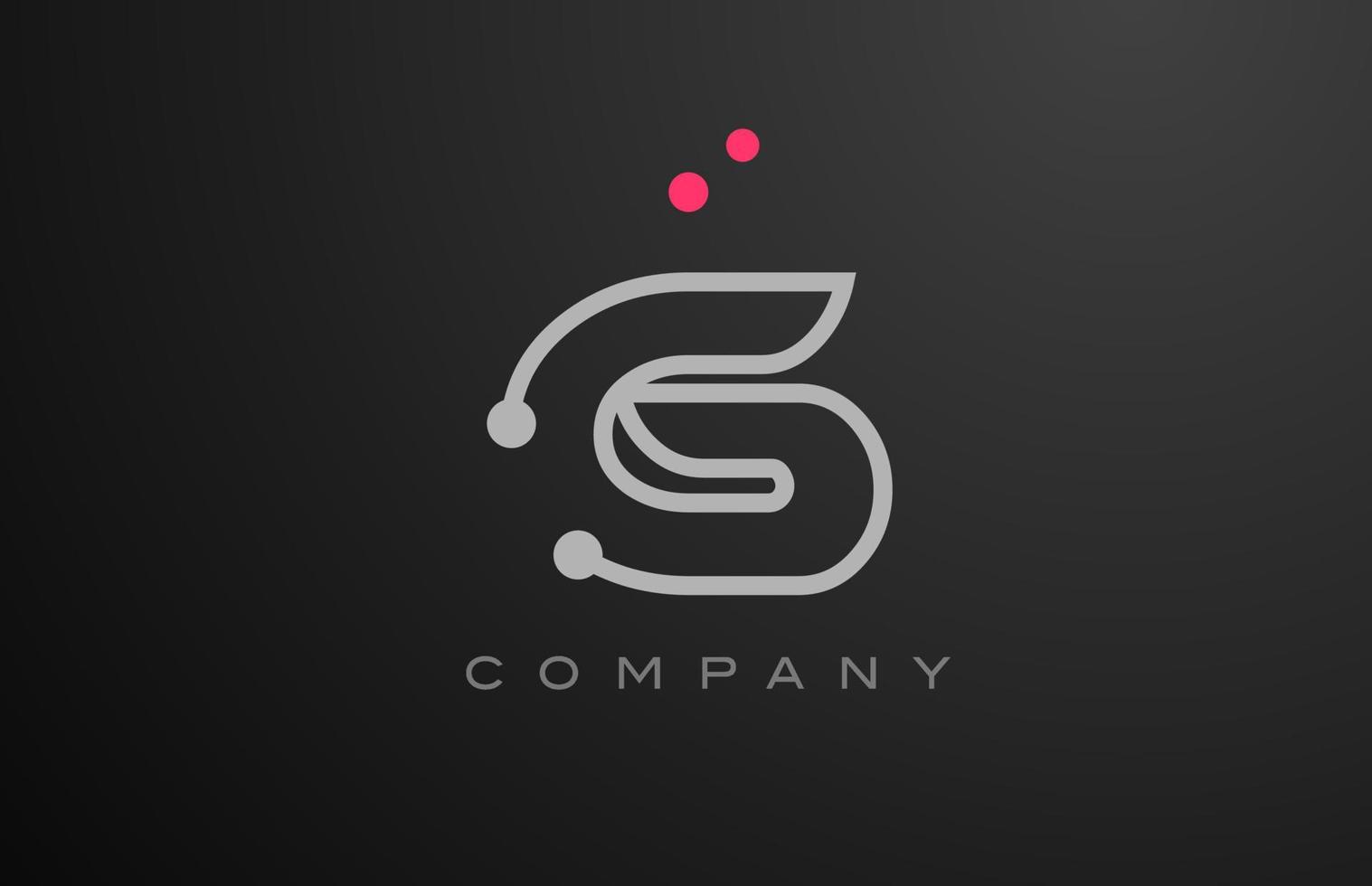 grijs g alfabet brief logo icoon ontwerp met roze punt. creatief sjabloon voor bedrijf en bedrijf vector
