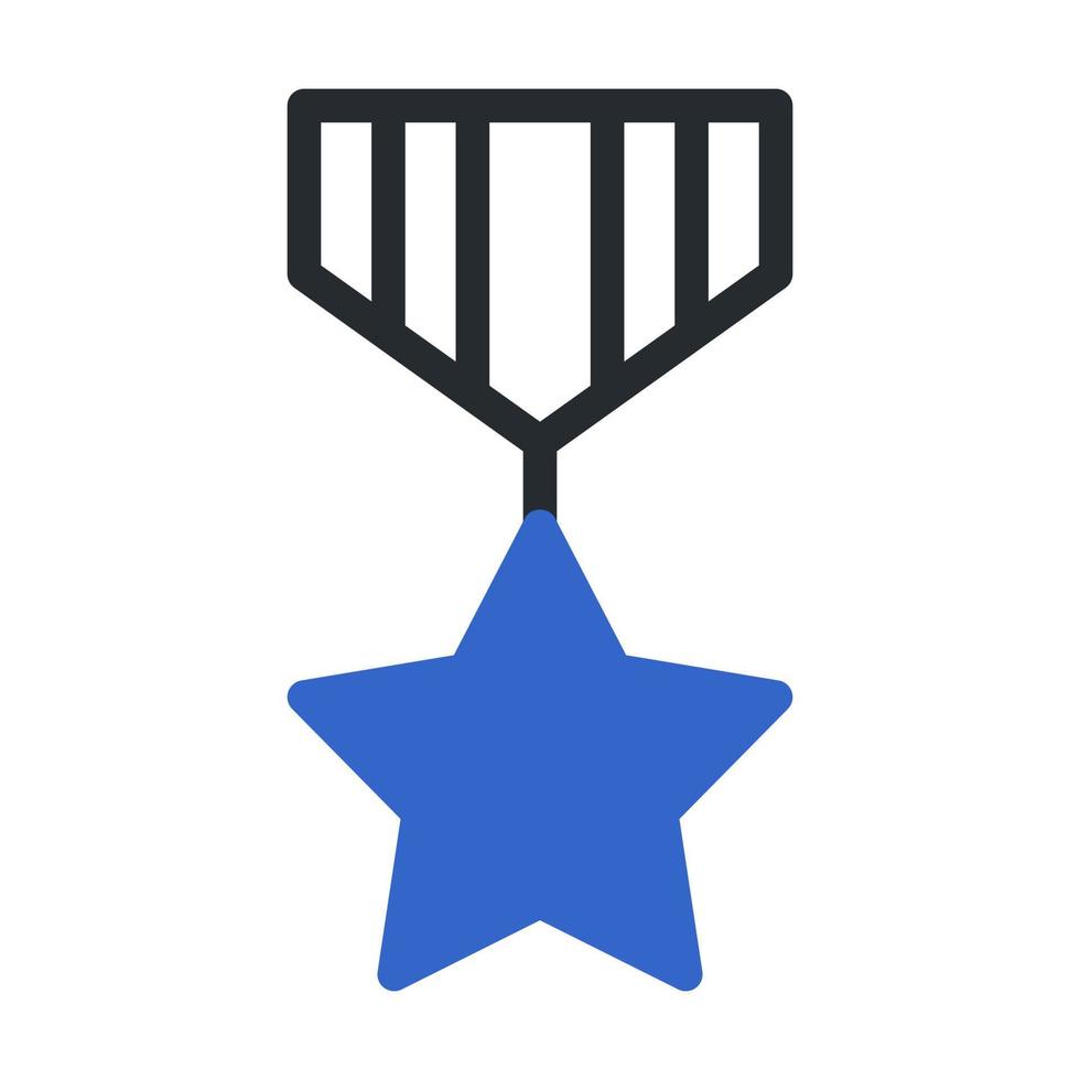 medaille icoon duotoon grijs blauw stijl leger illustratie vector leger element en symbool perfect.