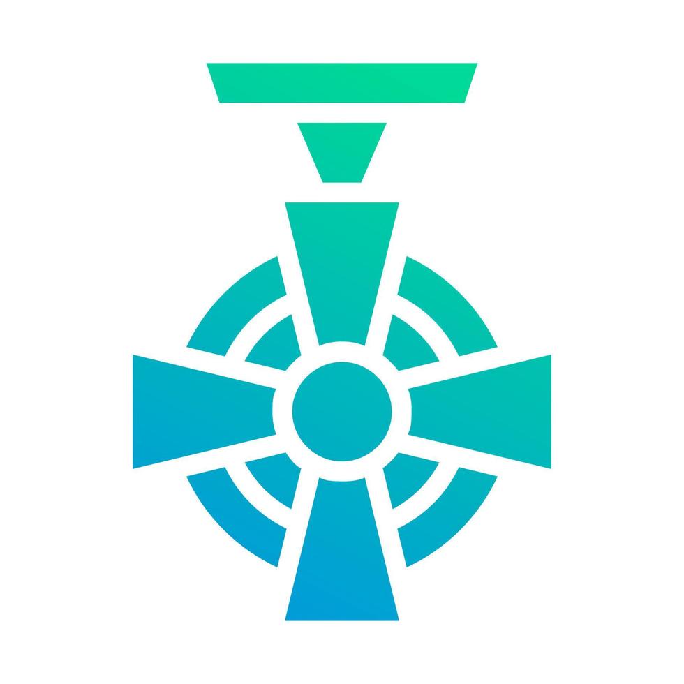 medaille icoon solide helling groen blauw stijl leger illustratie vector leger element en symbool perfect.