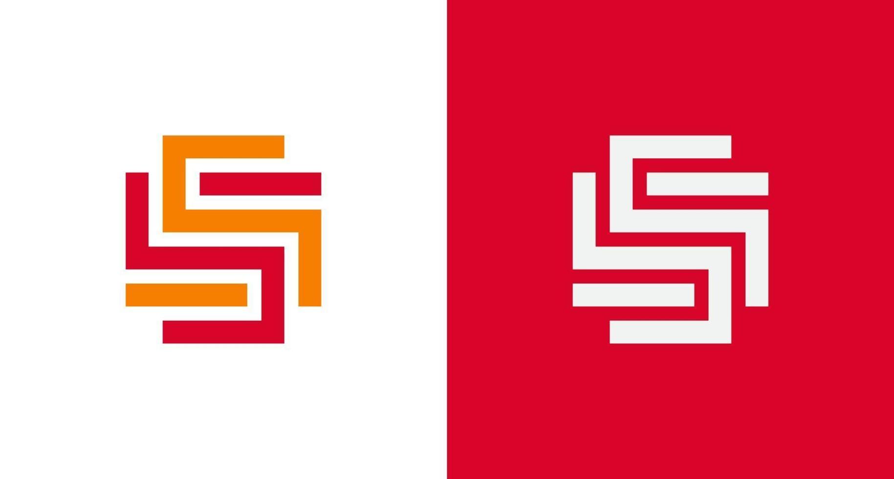 abstracte en hoekige brief ss monogram logo, elegante rechthoekige brief ss eerste logo sjabloon vector