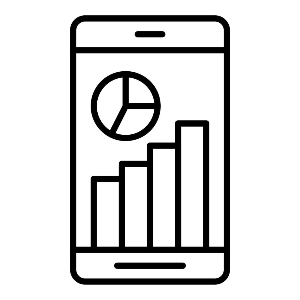 mobiel analytics icoon stijl vector