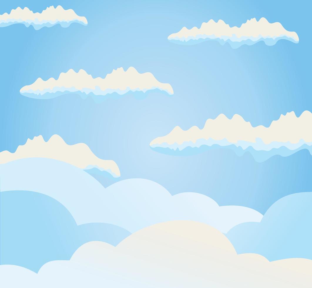 de blauw lucht en wolken Aan het. een vector illustratie