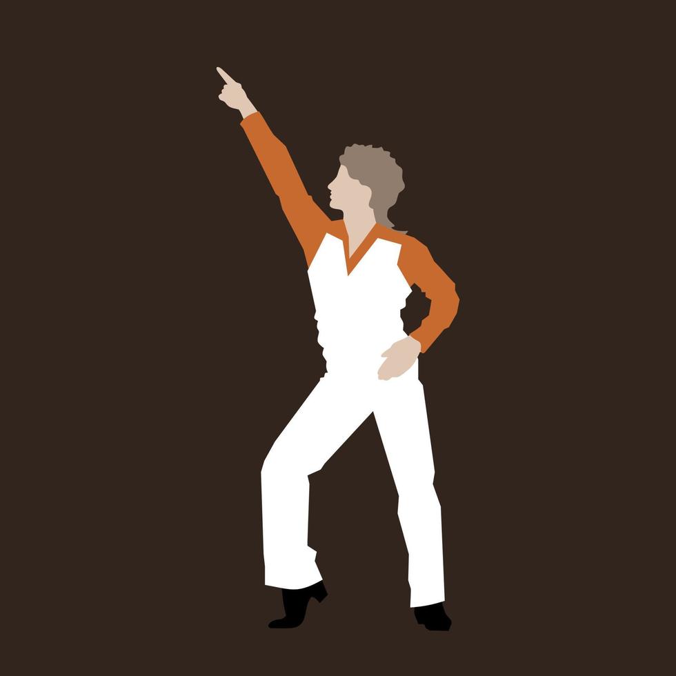 retro de danser van een disco. een vector illustratie