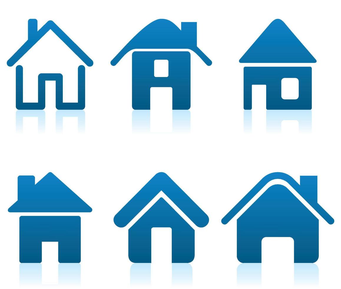 reeks van pictogrammen van huizen voor web ontwerp vector