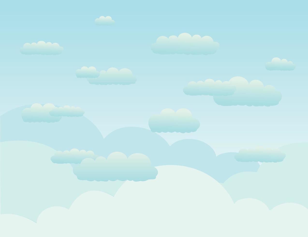 de blauw lucht en wolken Aan het. een vector illustratie