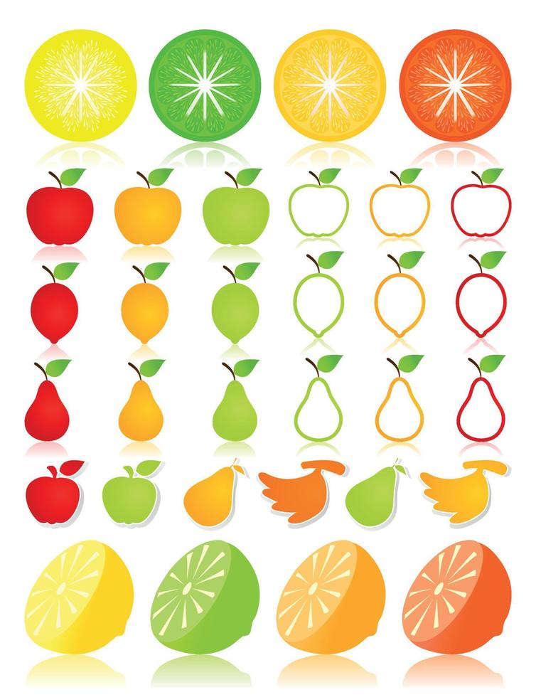 reeks van pictogrammen van voedsel. een vector illustratie