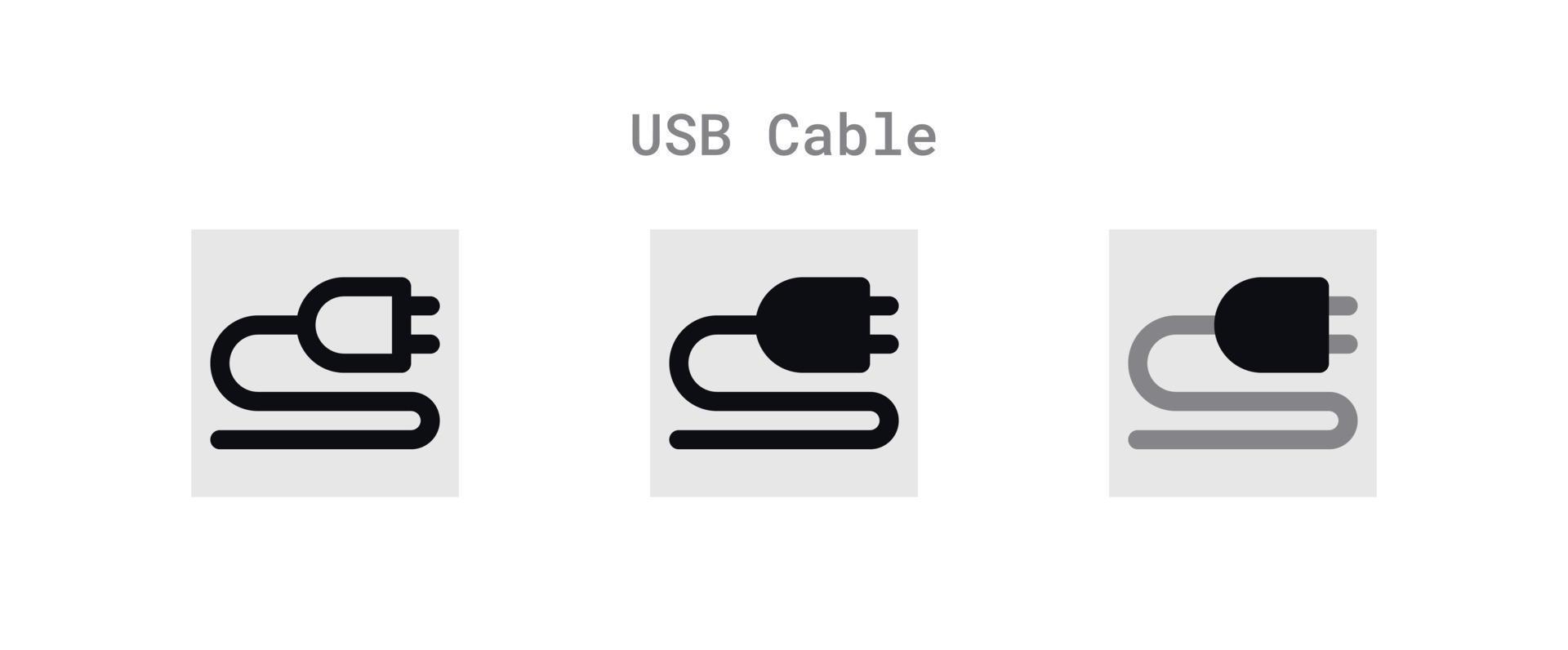 USB kabel pictogrammen vel vector