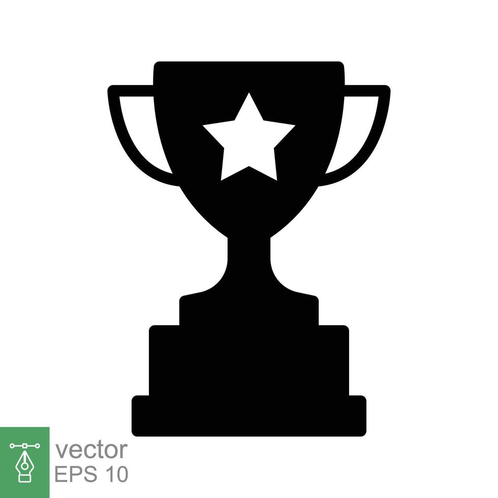 trofee glyph icoon. gemakkelijk solide stijl voor app en web ontwerp element. winnaar, prijs, beker, kampioen, wedstrijd, prijs, won concept. vector illustratie geïsoleerd Aan wit achtergrond. eps 10.