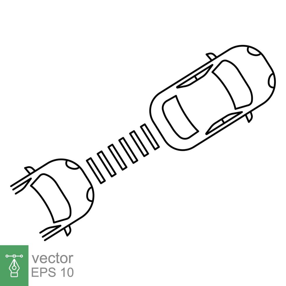 aangepaste reis controle systeem lijn icoon. gemakkelijk schets stijl. auto veiligheid concept. onderhouden de in aansluiting op afstand. vector illustratie geïsoleerd Aan wit achtergrond. eps 10.