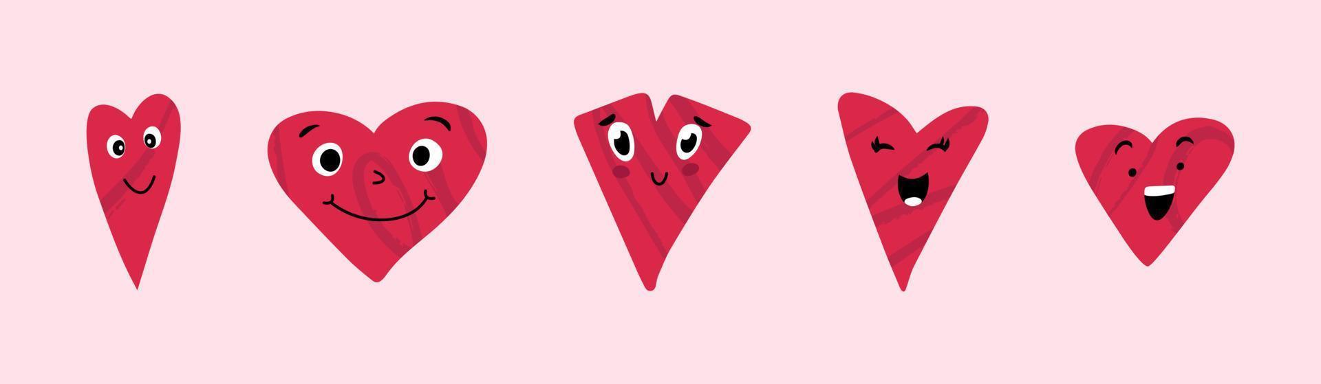 viva magenta hart emoticons vector