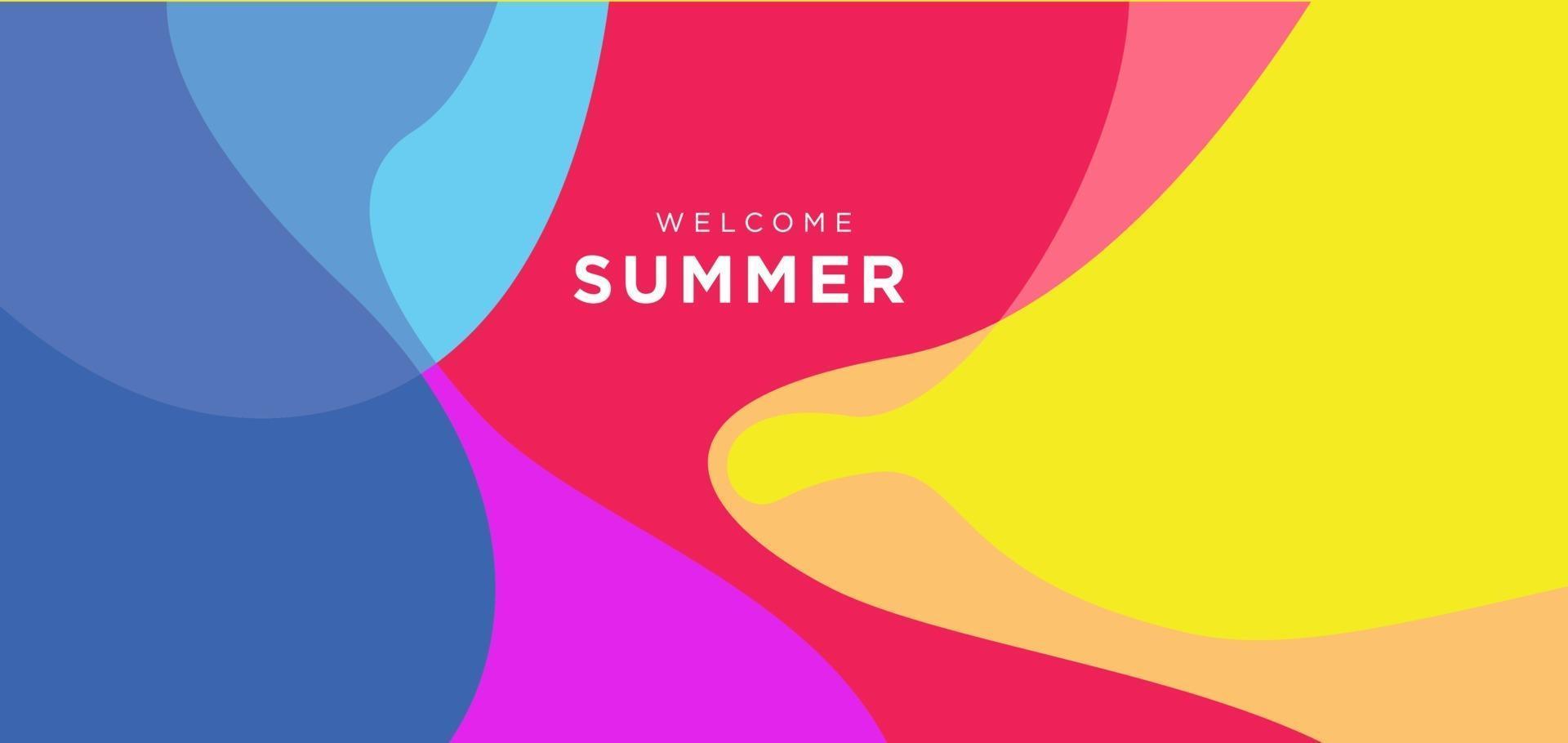 vector kleurrijke vloeibare en vloeibare zomerbanner als achtergrond