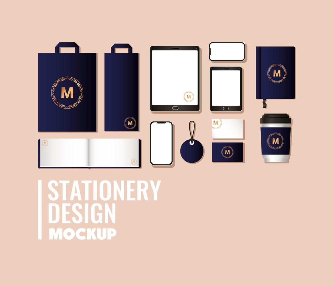 modern briefpapier mock-up sjabloonpakket vector