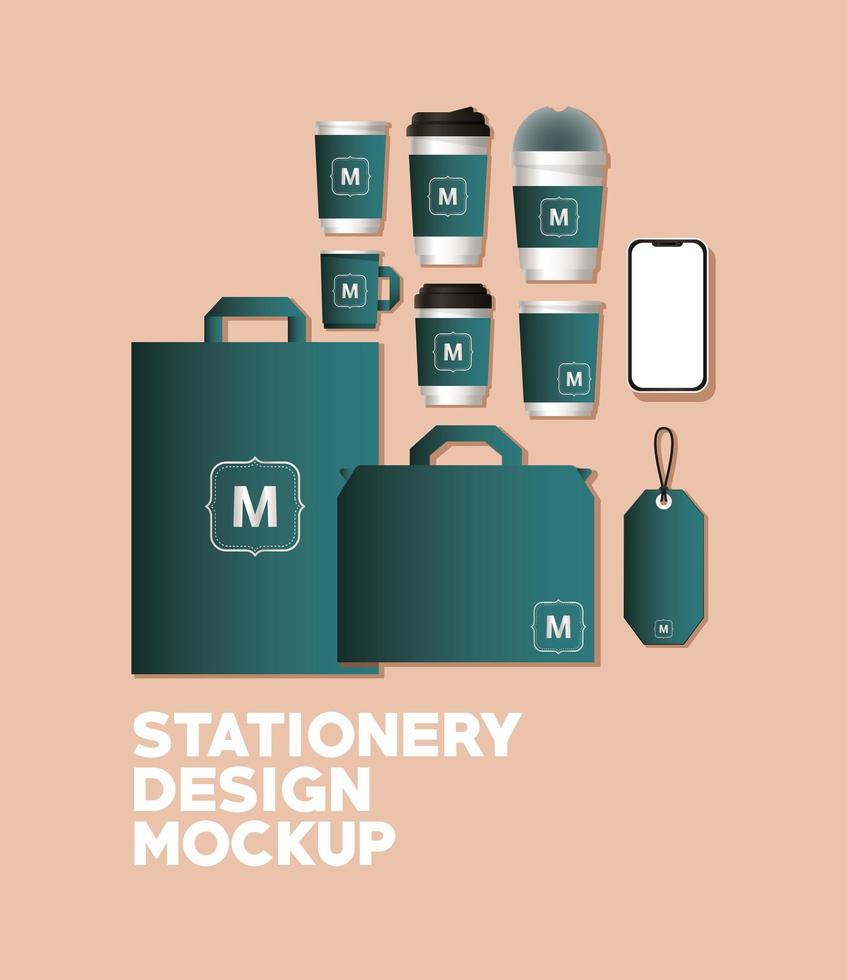 modern briefpapier mock-up sjabloonpakket vector