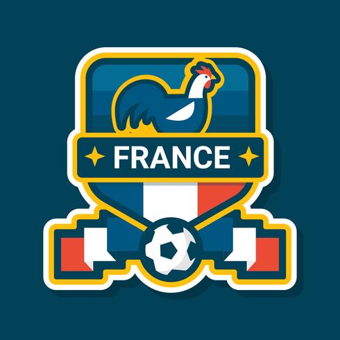 Frankrijk Soccer Badge / Label Design vector