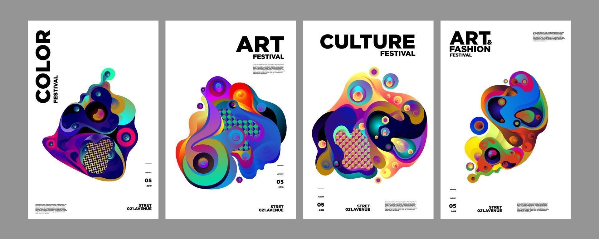 vector kleurrijke abstracte gradiënt vloeistof en vloeistof poster