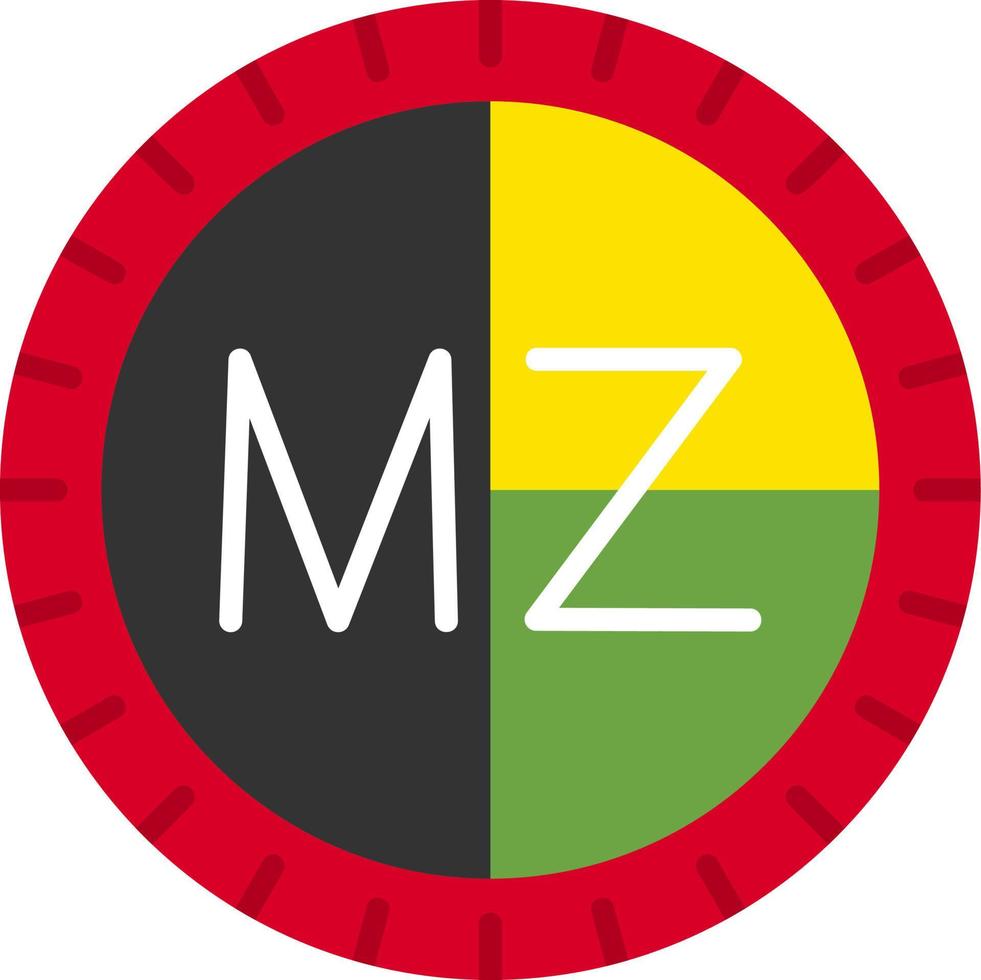 Mozambique wijzerplaat code vector icoon