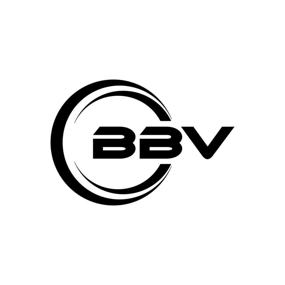bbv brief logo ontwerp in illustratie. vector logo, schoonschrift ontwerpen voor logo, poster, uitnodiging, enz.