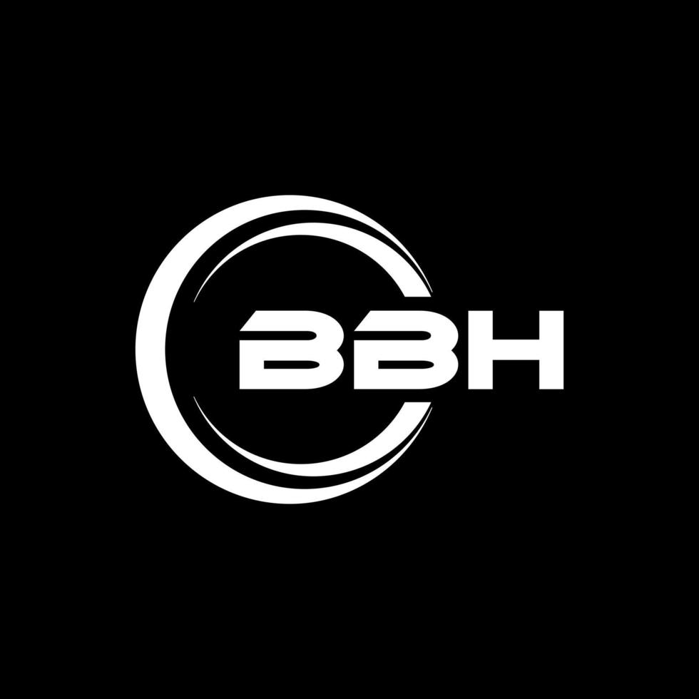 bbh brief logo ontwerp in illustratie. vector logo, schoonschrift ontwerpen voor logo, poster, uitnodiging, enz.