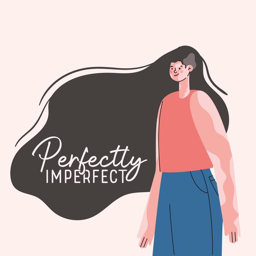 perfect onvolmaakt vitiligo vrouw vector ontwerp