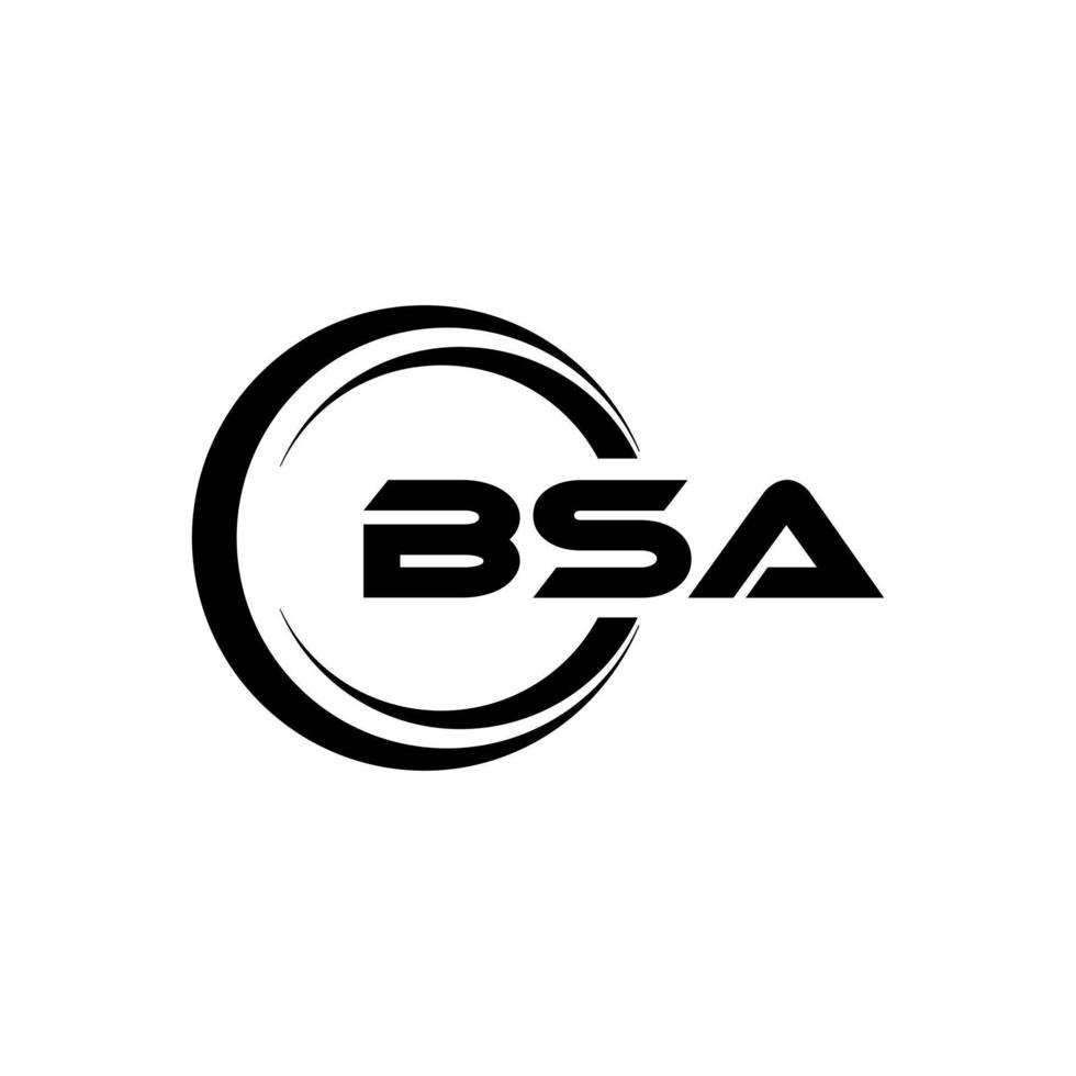 bsa brief logo ontwerp in illustratie. vector logo, schoonschrift ontwerpen voor logo, poster, uitnodiging, enz.