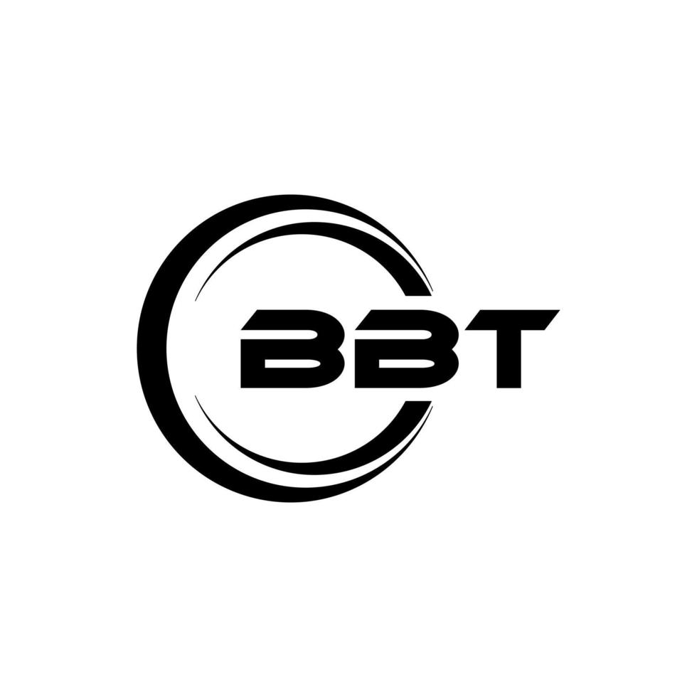 bbt brief logo ontwerp in illustratie. vector logo, schoonschrift ontwerpen voor logo, poster, uitnodiging, enz.