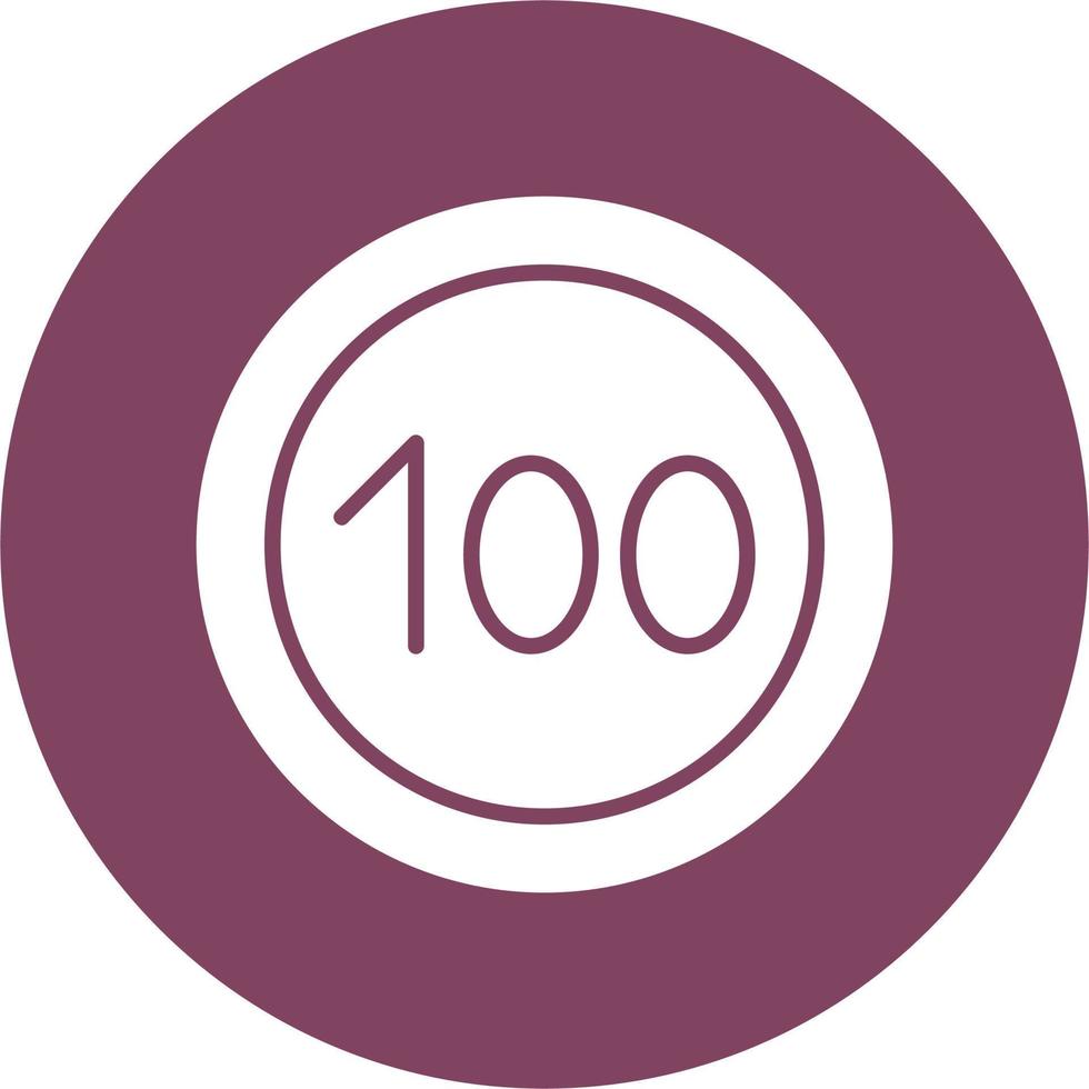 100 snelheid begrenzing vector icoon