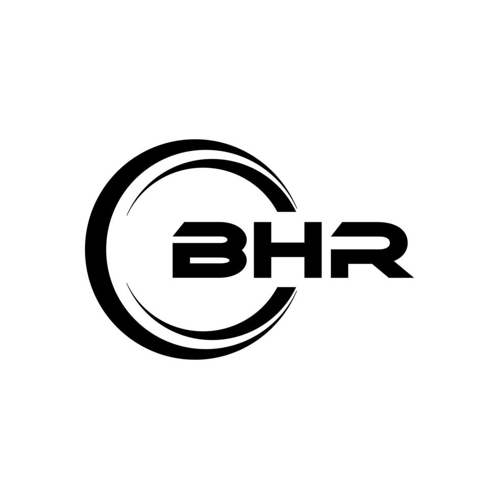 bhr brief logo ontwerp in illustratie. vector logo, schoonschrift ontwerpen voor logo, poster, uitnodiging, enz.