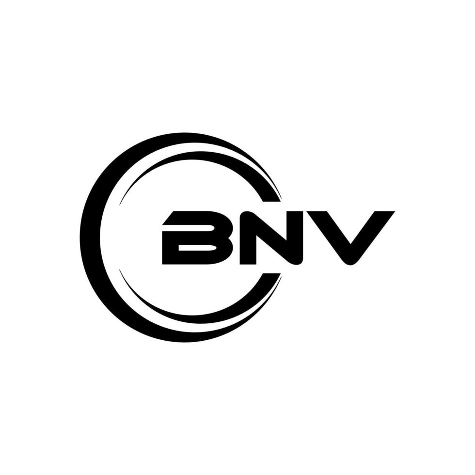 bnv brief logo ontwerp in illustratie. vector logo, schoonschrift ontwerpen voor logo, poster, uitnodiging, enz.