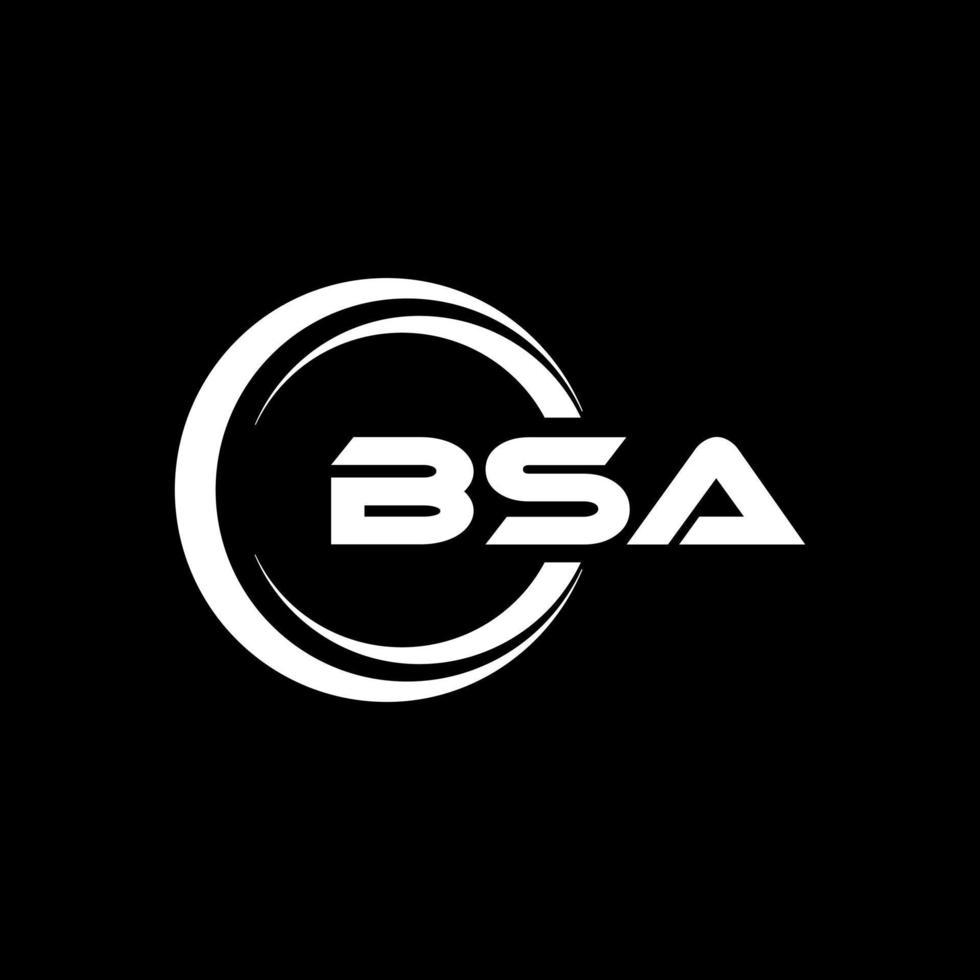 bsa brief logo ontwerp in illustratie. vector logo, schoonschrift ontwerpen voor logo, poster, uitnodiging, enz.