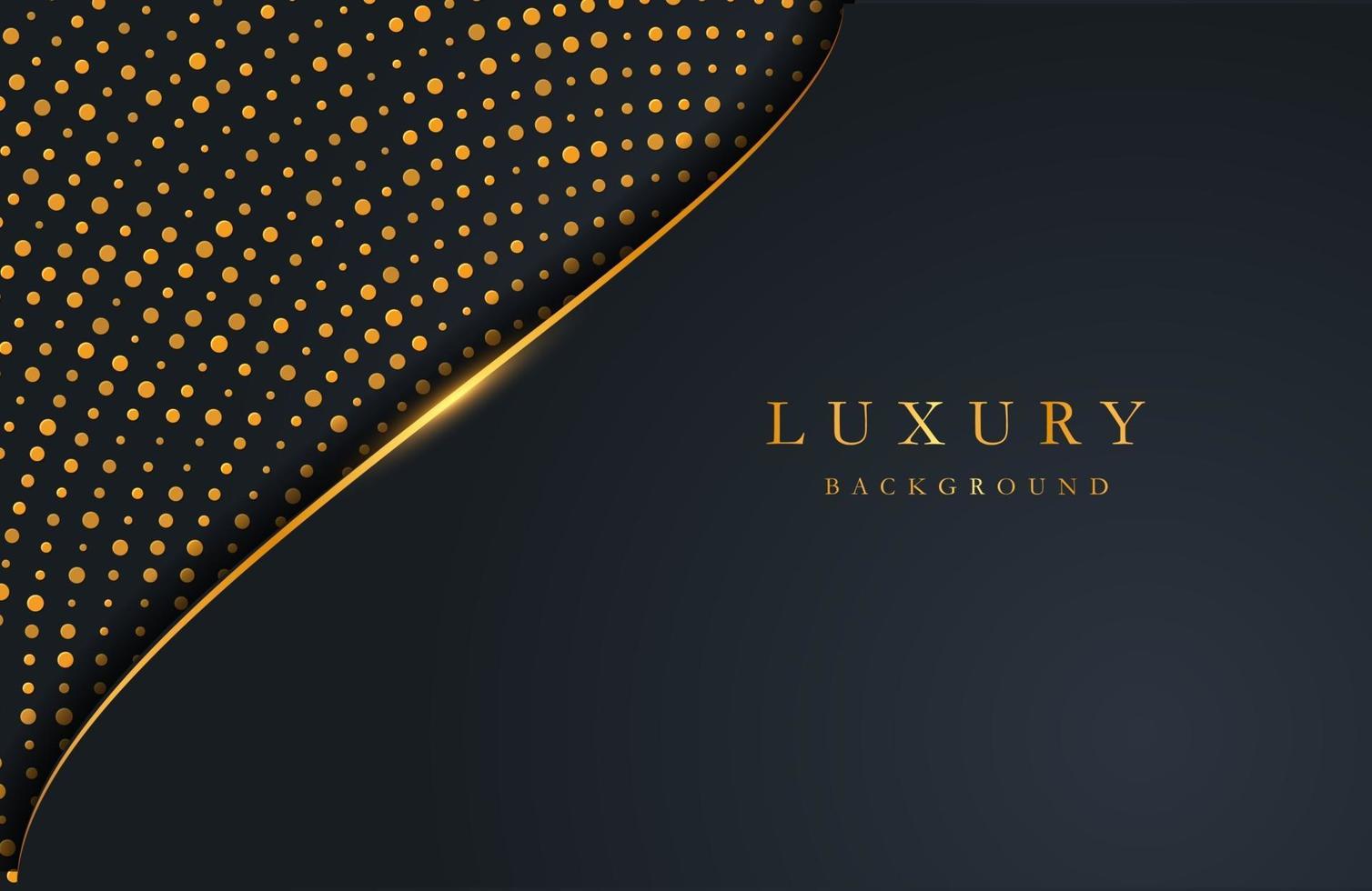 luxe elegante achtergrond met gouden cirkelelement en stippendeeltje op donker oppervlak. lay-out van de bedrijfspresentatie vector