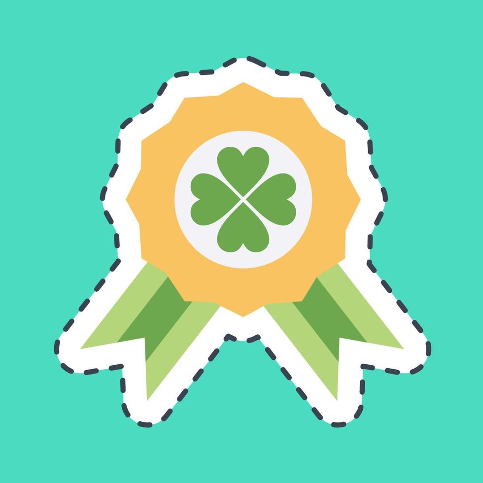 sticker lijn besnoeiing Klaver kenteken. st. Patrick dag viering elementen. mooi zo voor afdrukken, affiches, logo, partij decoratie, groet kaart, enz. vector