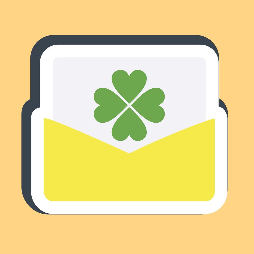 sticker st patricks groet kaart. st. Patrick dag viering elementen. mooi zo voor afdrukken, affiches, logo, partij decoratie, groet kaart, enz. vector