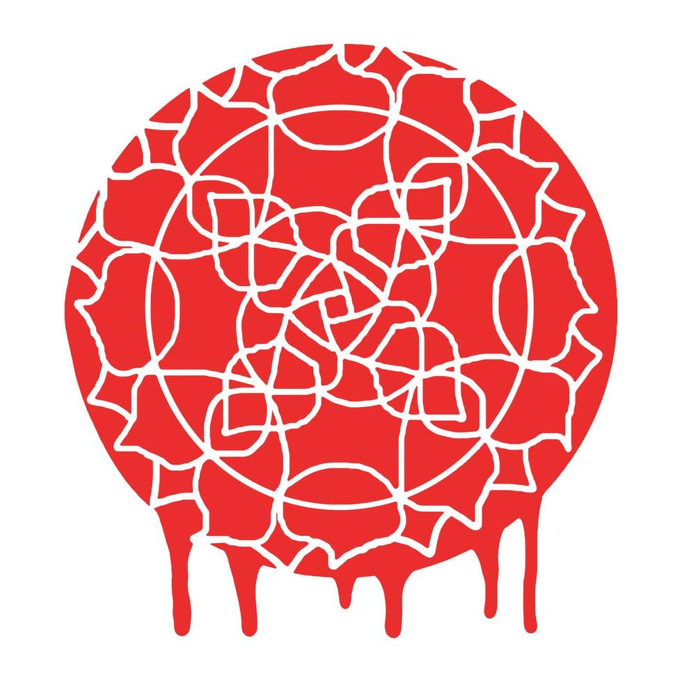 illustratie van een bloem mandala graffiti kunst met rood verstuiven verf vector
