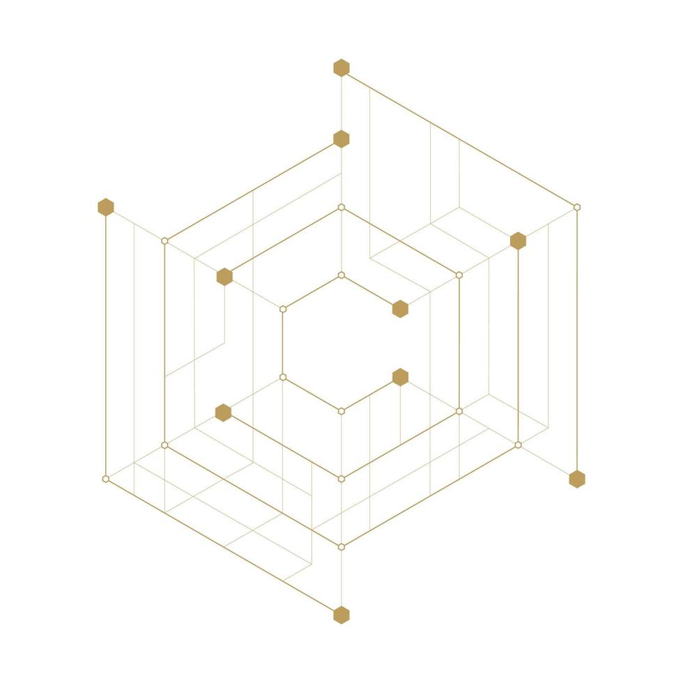 abstracte geometrische zeshoek. lijnen minimalistisch ontwerp. vector