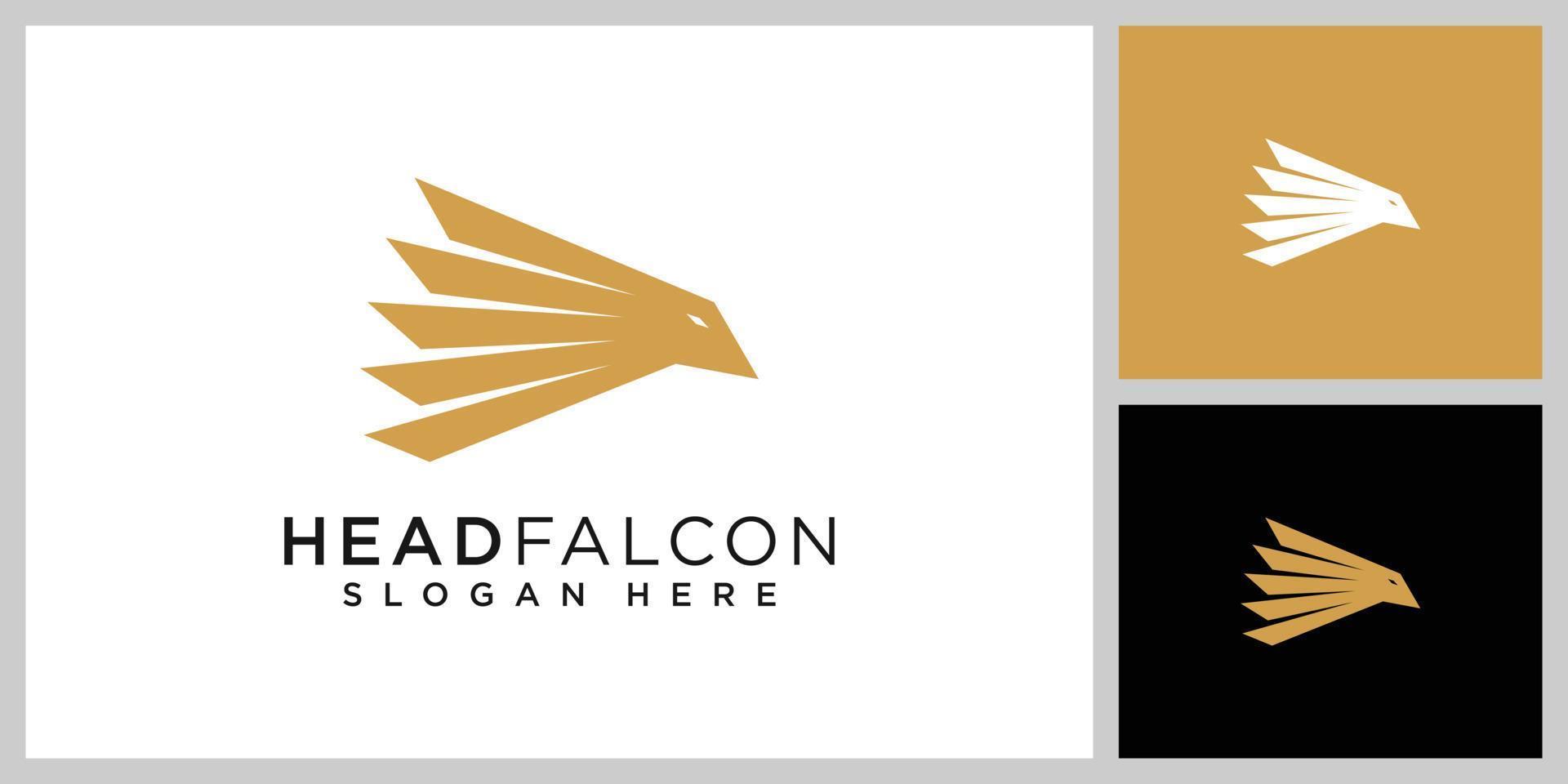 valk hoofd logo vector ontwerp sjabloon