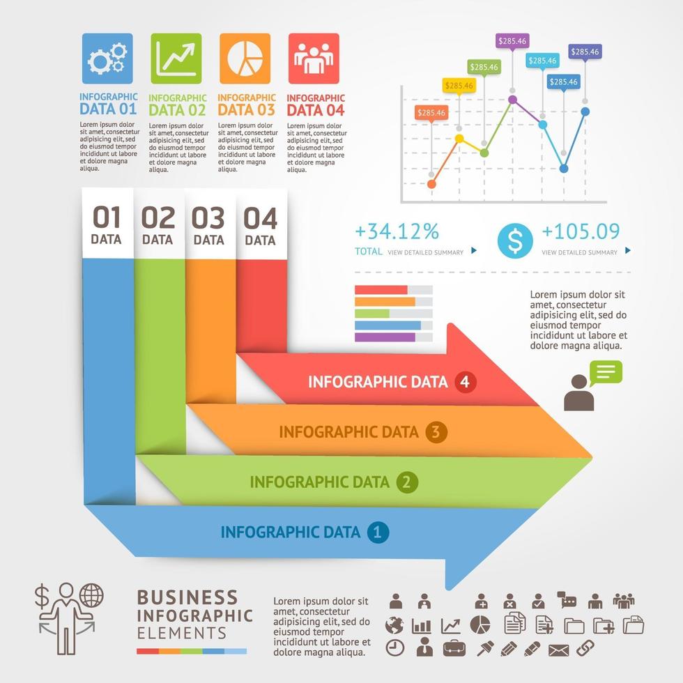 zakelijke infographics ontwerpsjabloon. vector illustratie. kan worden gebruikt voor werkstroomlay-out, diagram, nummeropties, opstartopties, webdesign.