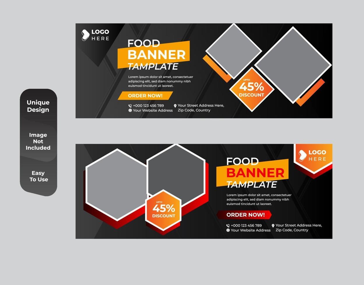 voedselomslag of banner sjabloon set vector