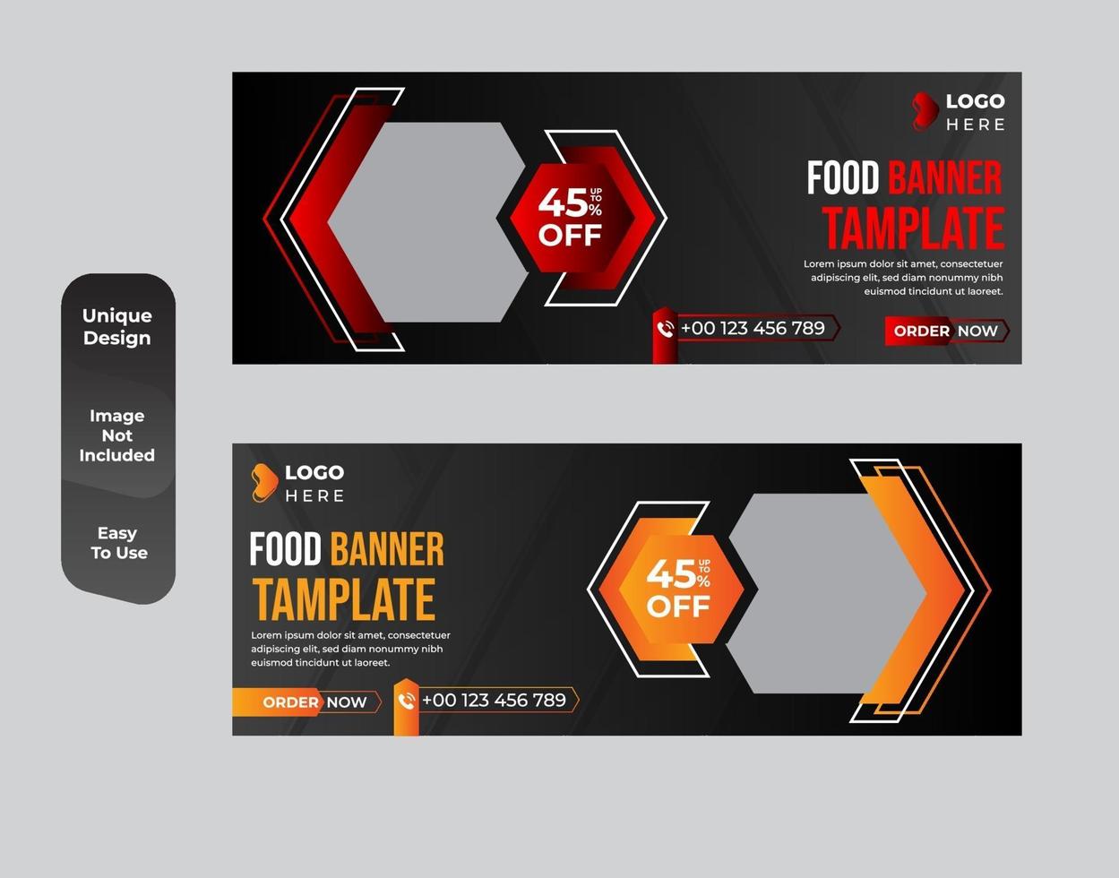 fast food concept webbanner sjabloon set vector