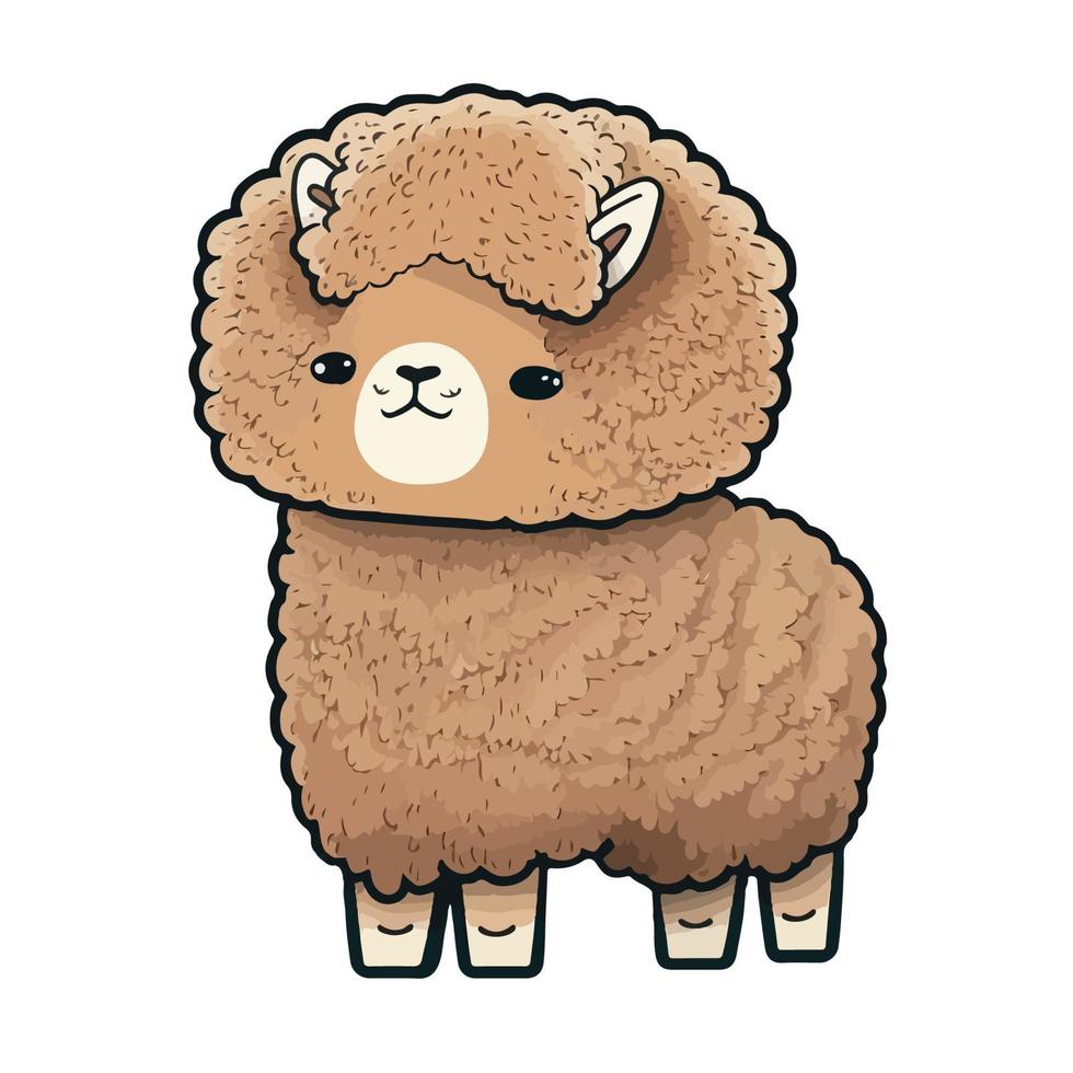 schattig alpaca tekenfilm stijl vector