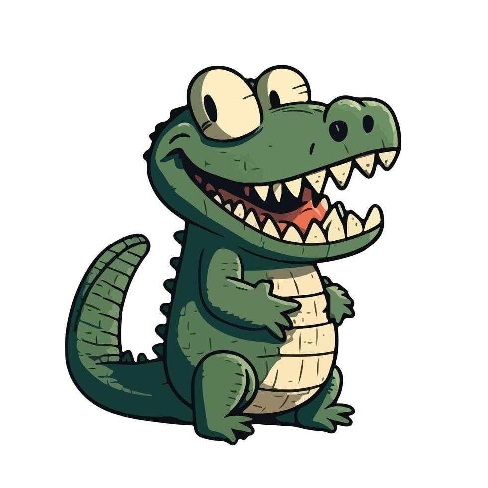 schattig alligator tekenfilm stijl vector