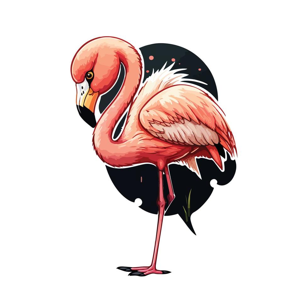 schattig flamingo tekenfilm stijl vector