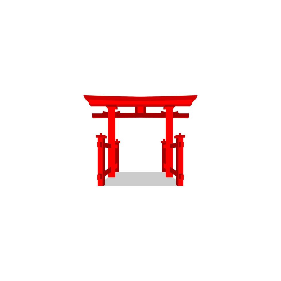 een rood torii tafel met een wit achtergrond en een schaduw. vector