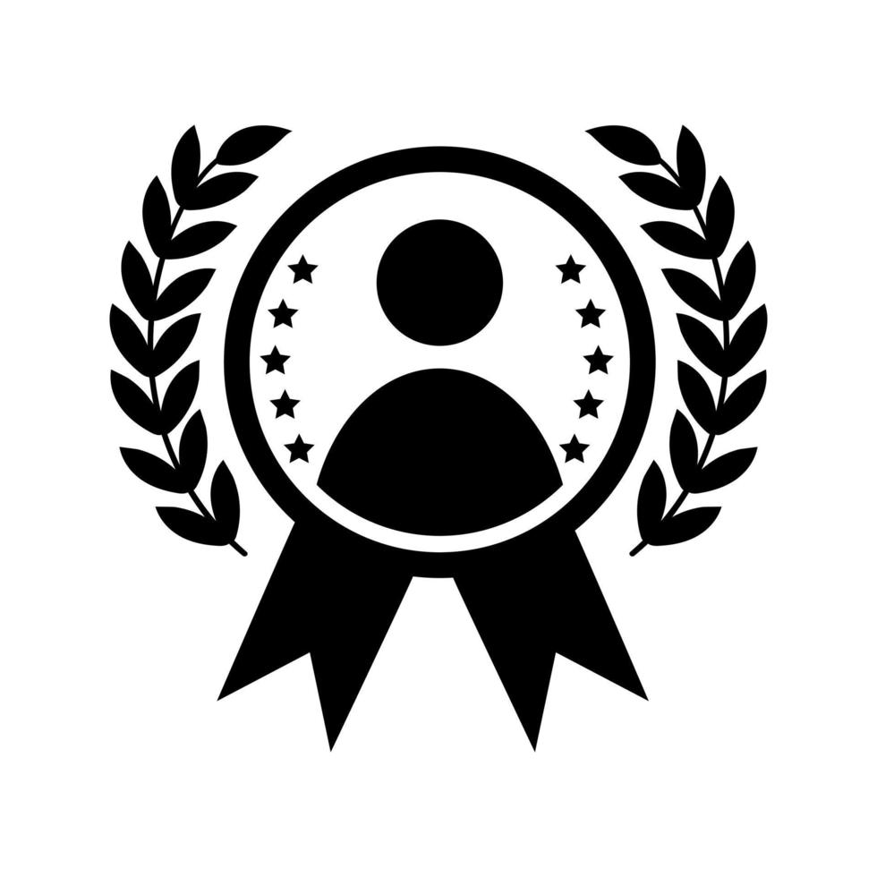 werknemer van de maand icoon. talent prijs illustratie teken. uitstekend prestatie symbool. winnaar logo. eerste plaats winnaar symbool. beloning voor mooi zo werk. geslaagd persoon. prestatie feest. vector