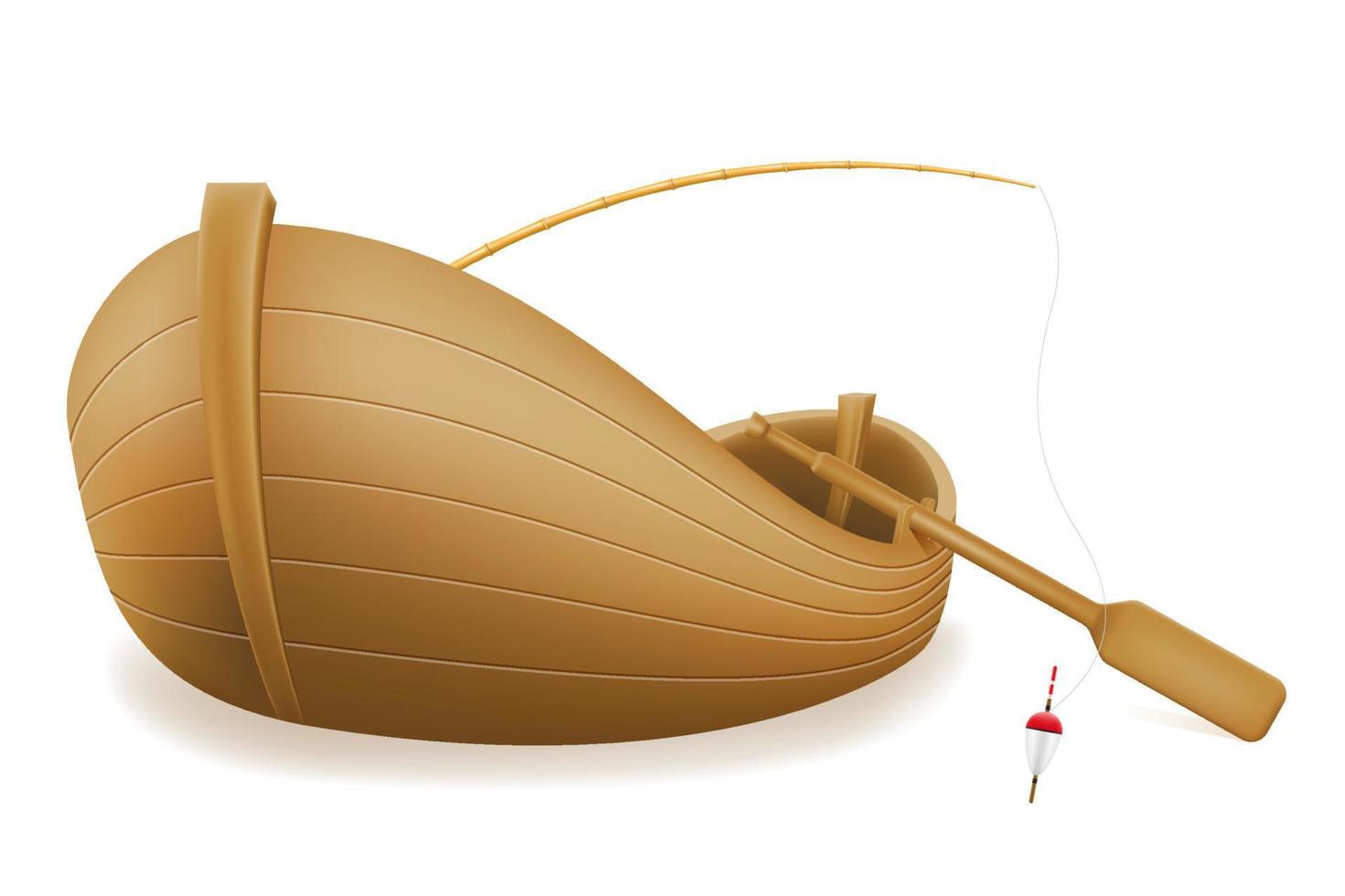 oud houten visvangst boot voor amateur visvangst vector illustratie geïsoleerd Aan wit achtergrond