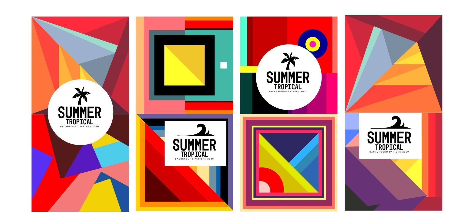 vector kleurrijke geometrische en tropische zomer banner als achtergrond