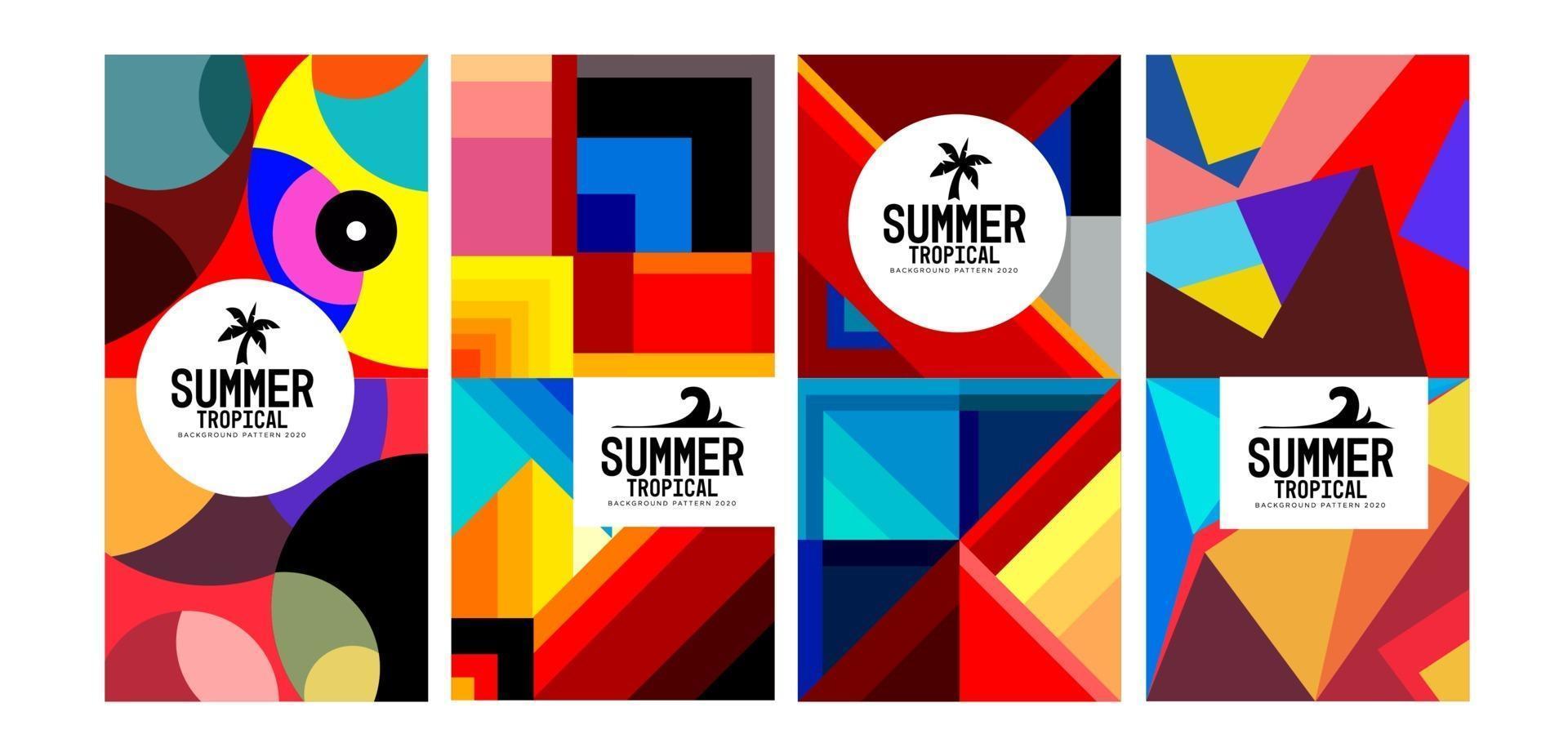 vector kleurrijke geometrische en tropische zomer banner als achtergrond