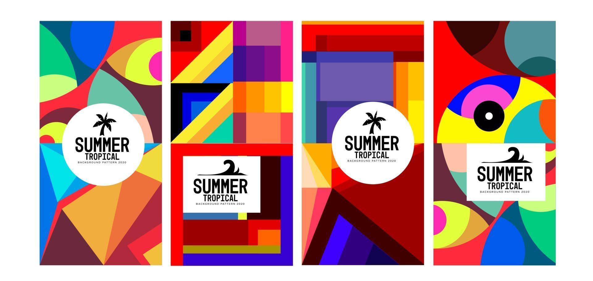 vector kleurrijke geometrische en tropische zomer banner als achtergrond