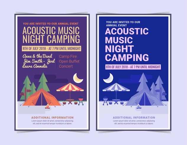 Vector nacht Camping posters